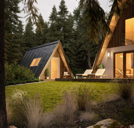 A-Frame дом 10x4,2 метра, 23 кв. м