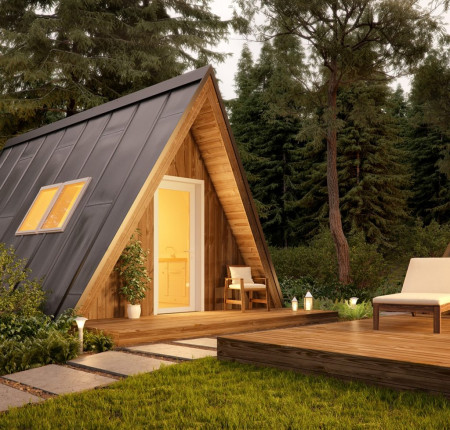 A-Frame дом 10x4,2 метра, 23 кв. м