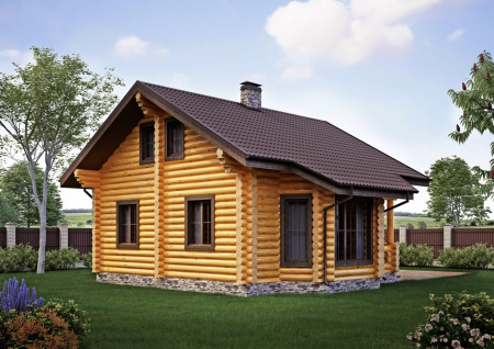 Сруб дома 8 на 8 м, 110,73 м2, с мансардой