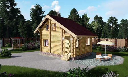 Сруб бани с мансардой, 7.3 на 5.3 м, 69 кв.м