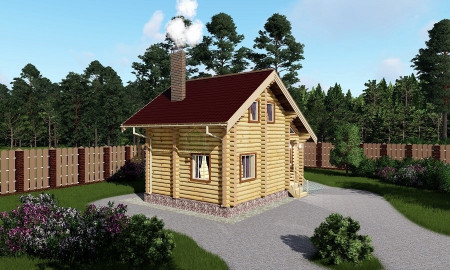 Сруб бани с мансардой, 7.3 на 5.3 м, 69 кв.м