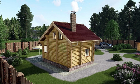 Сруб бани с мансардой, 7.3 на 5.3 м, 69 кв.м