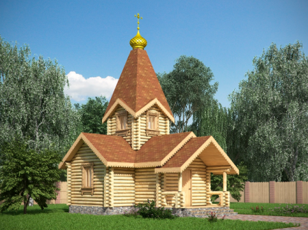 Часовня из бревна 54 кв.м