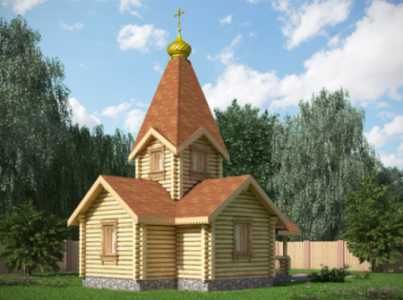 Часовня из бревна 54 кв.м
