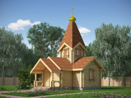 Часовня из бревна 54 кв.м
