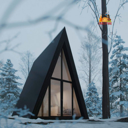 Небольшой A-Frame дом 6,25x4 метра, 25 кв. м