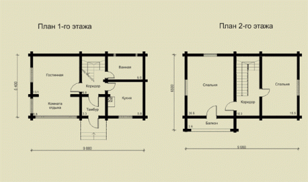 Сруб дома 103 м2