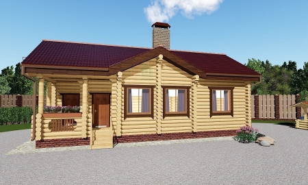 Сруб одноэтажной бани из ОЦ бревна 72 кв.м