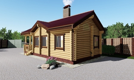 Сруб одноэтажной бани из ОЦ бревна 72 кв.м