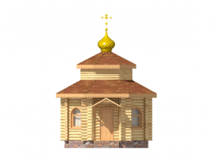 Часовня из бревна 25,75 кв.м