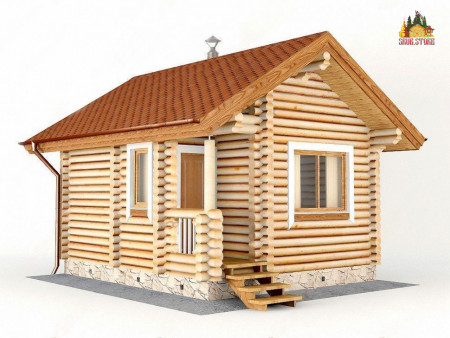 Сруб маленькой русской бани 19 кв.м