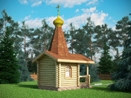 Деревянная часовня из бревна 15 кв.м