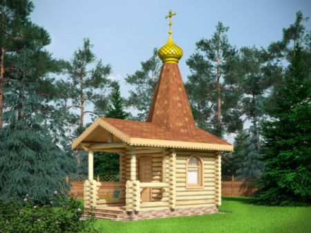 Деревянная часовня из бревна 15 кв.м