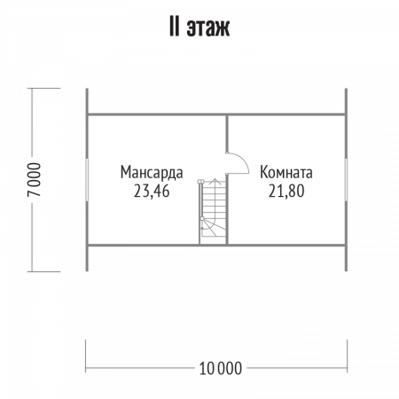 Двухэтажный каркасный дом 10х7 м, 106 кв. м, с террасой
