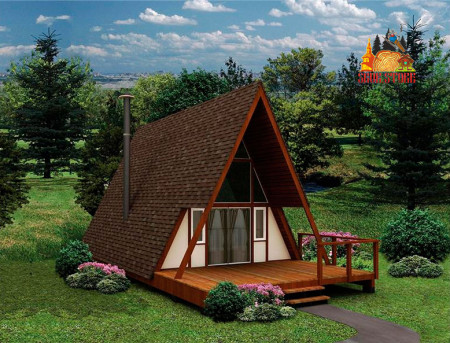 A-Frame 6x9 метра, 57 кв. м. с террасой