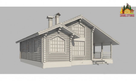 Сруб дома с мансардой 103,6 м2