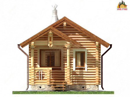 Сруб одноэтажной бани с террасой 20,5 кв.м
