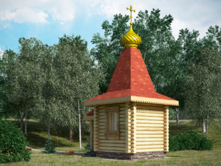 Маленькая часовня из бревна 9,54 кв.м