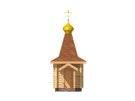 Маленькая часовня из бревна 9,54 кв.м