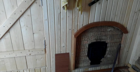 Сруб бани из бруса 15х15 см, размер 3х5 м