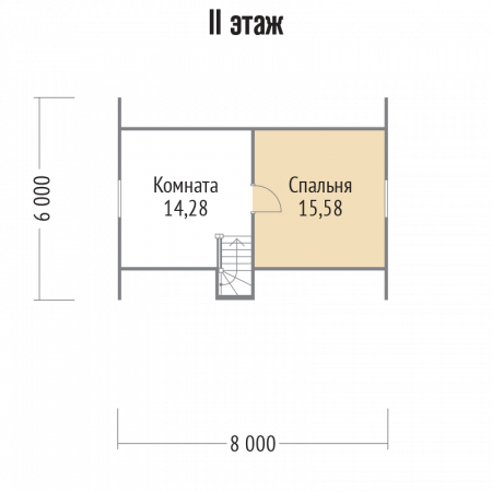 Каркасный дом 8х6 м, 71 кв. м, с мансардой
