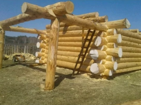 Сруб бани 7х8 м из рубленного бревна (канадский), 45 кв. м 