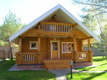 Сруб дома с мансардой и террасой 105,3 м2