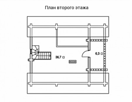 Сруб дома с мансардой и террасой 105,3 м2