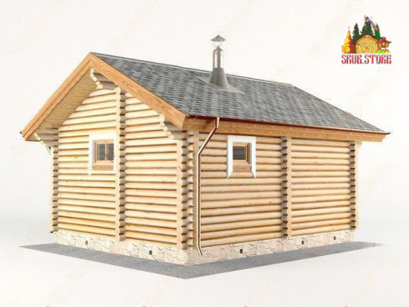 Сруб одноэтажной бани 22 кв.м