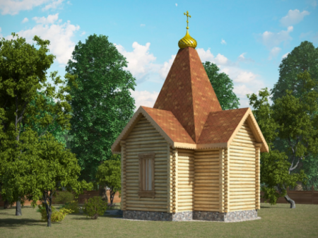 Часовня из ОЦ бревна 40,25 кв.м