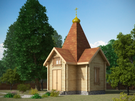 Часовня из ОЦ бревна 40,25 кв.м