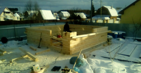 Сруб бани из бруса 6х6 м, 30 кв. м