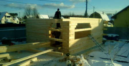 Сруб бани из бруса 6х6 м, 30 кв. м