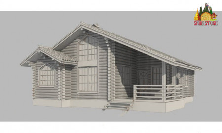 Сруб дома с мансардой 106 м2