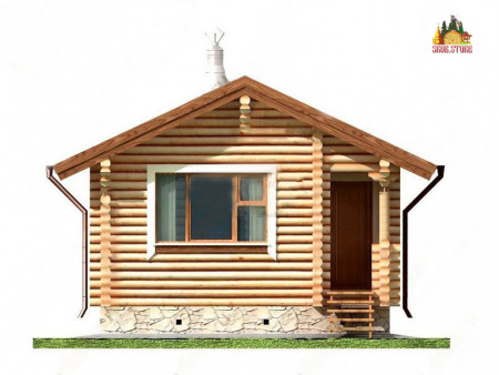 Сруб одноэтажной бани из ОЦ бревна 22,2 кв.м