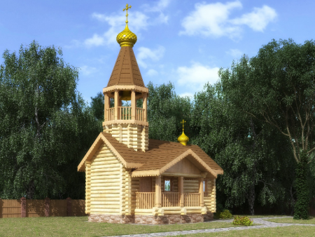 Часовня (звонница) из бревна 25,92 кв.м