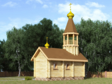 Часовня (звонница) из бревна 25,92 кв.м
