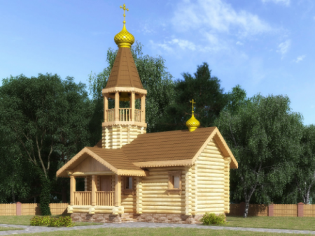 Часовня (звонница) из бревна 25,92 кв.м