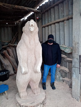 Стул Медведь из массива дерева под старину купить в Нижнем Новгороде