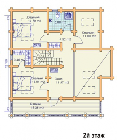 Сруб дома 106 м2