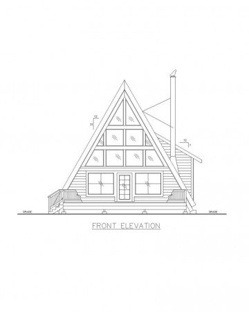 Двухэтажный A-Frame дом, 9,45x9,75 метра, 92 кв. м, с террасой