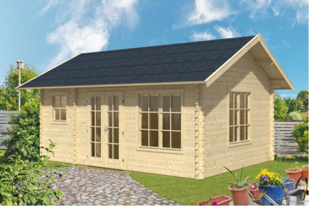 Одноэтажный садовый домик из бруса, 6х3 м, 15.1 кв. м 