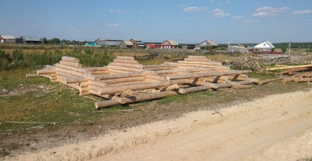 Сруб одноэтажного дома 12х12 м из рубленного бревна, 120 кв. м 