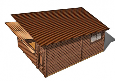 Деревянный киоск из профилированного бруса, 30 м2