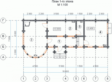 Сруб дома 112 м2