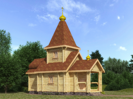 Православная церковь из бревна 61,92 кв.м