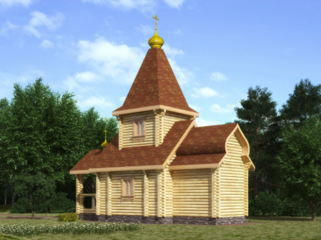 Православная церковь из бревна 61,92 кв.м