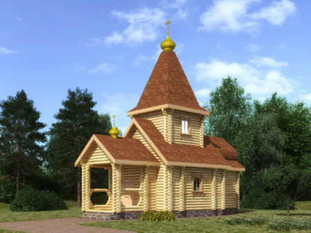 Православная церковь из бревна 61,92 кв.м