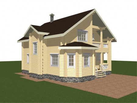 Дом из профилированного бруса 12х10.5, 162 м2 с мансардой