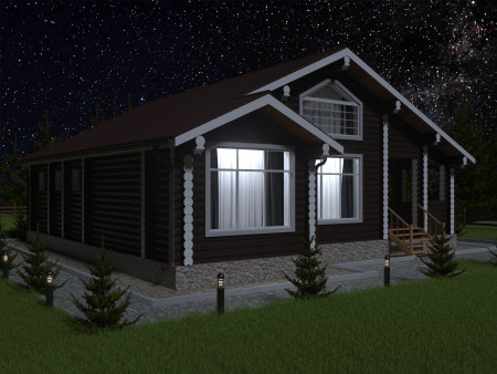 Сруб дома 112 м2 с верандой